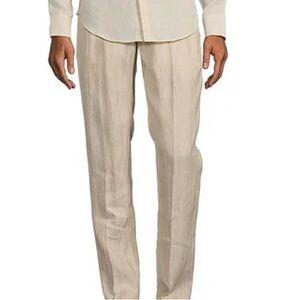 Baird McNutt Murano Slim Fit 100% Linen Pants,Beige, 34X30